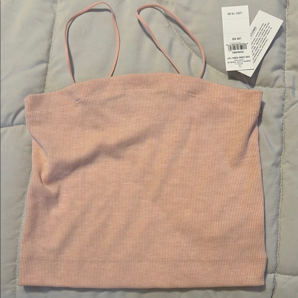 Women's Pink Ribbed Crop Top